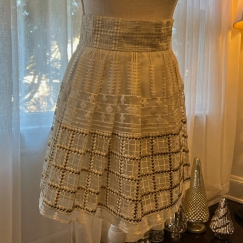 Sass & Bide Cream/Gold skirt  Size 0
